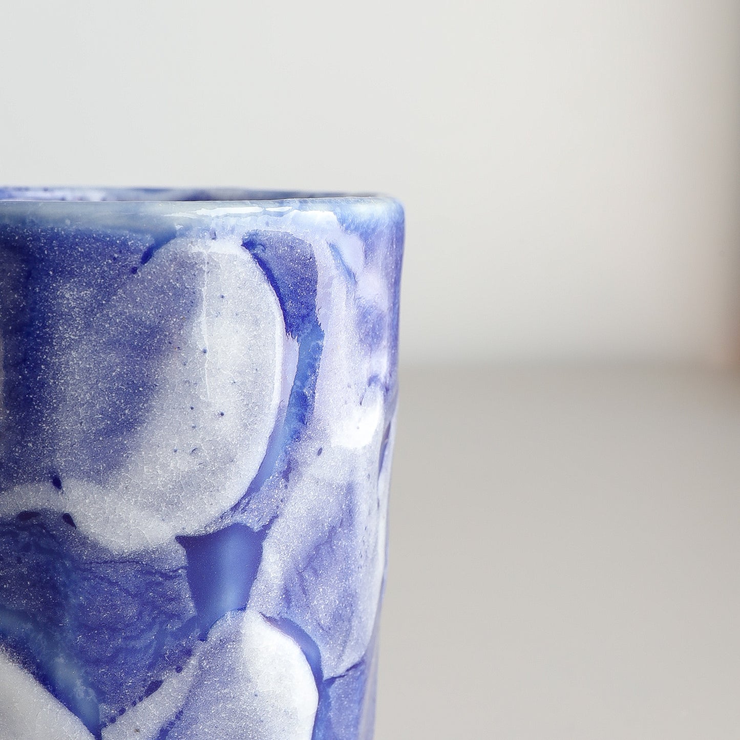 Uba Blue Shino Diamond Sushi Tea Cup 320ml