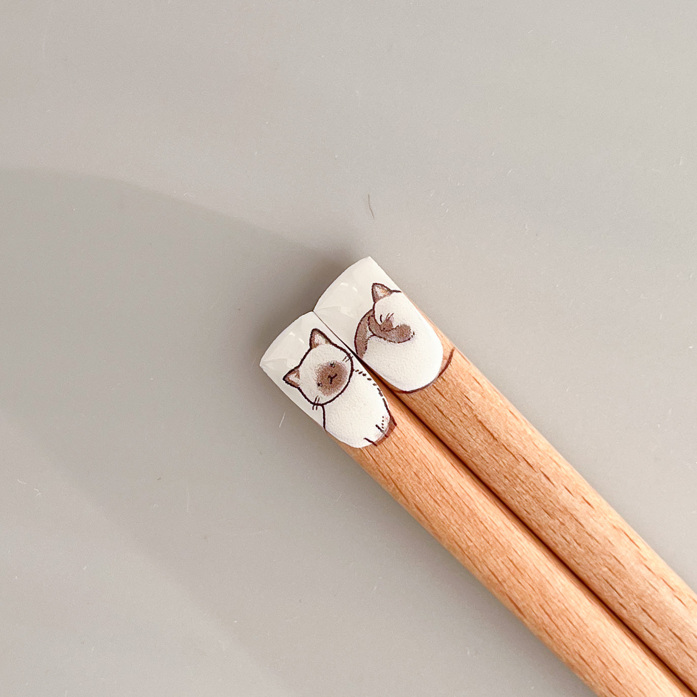 Uba Nyanmoniite Cat Chopsticks 22.5cm - Siamese