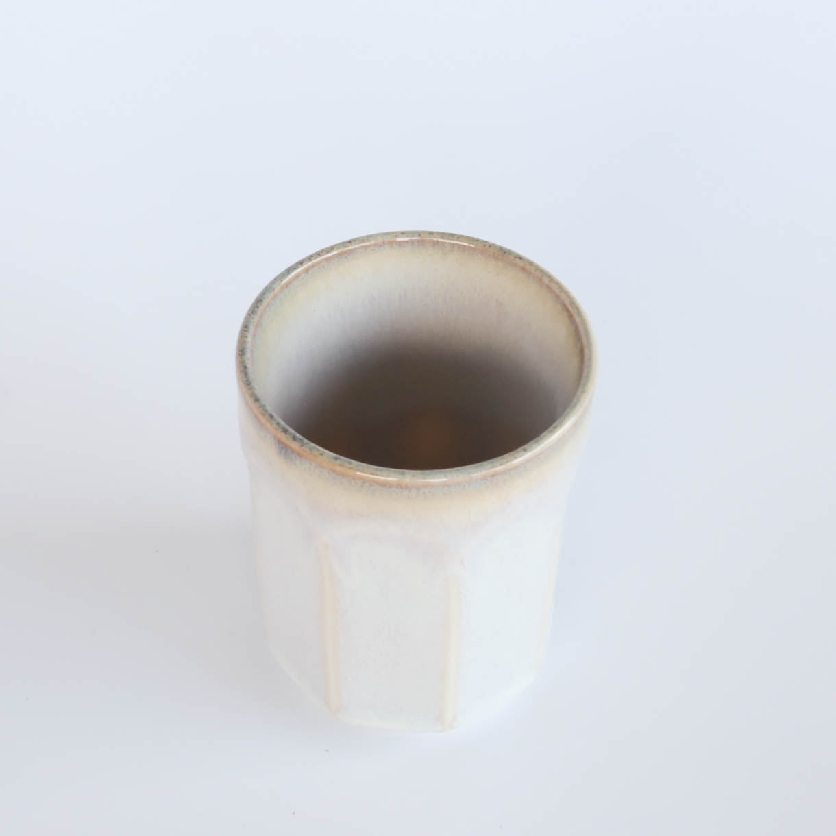 Uba Rusty Unofu Octagonal Japanese Teacup 160ml - White