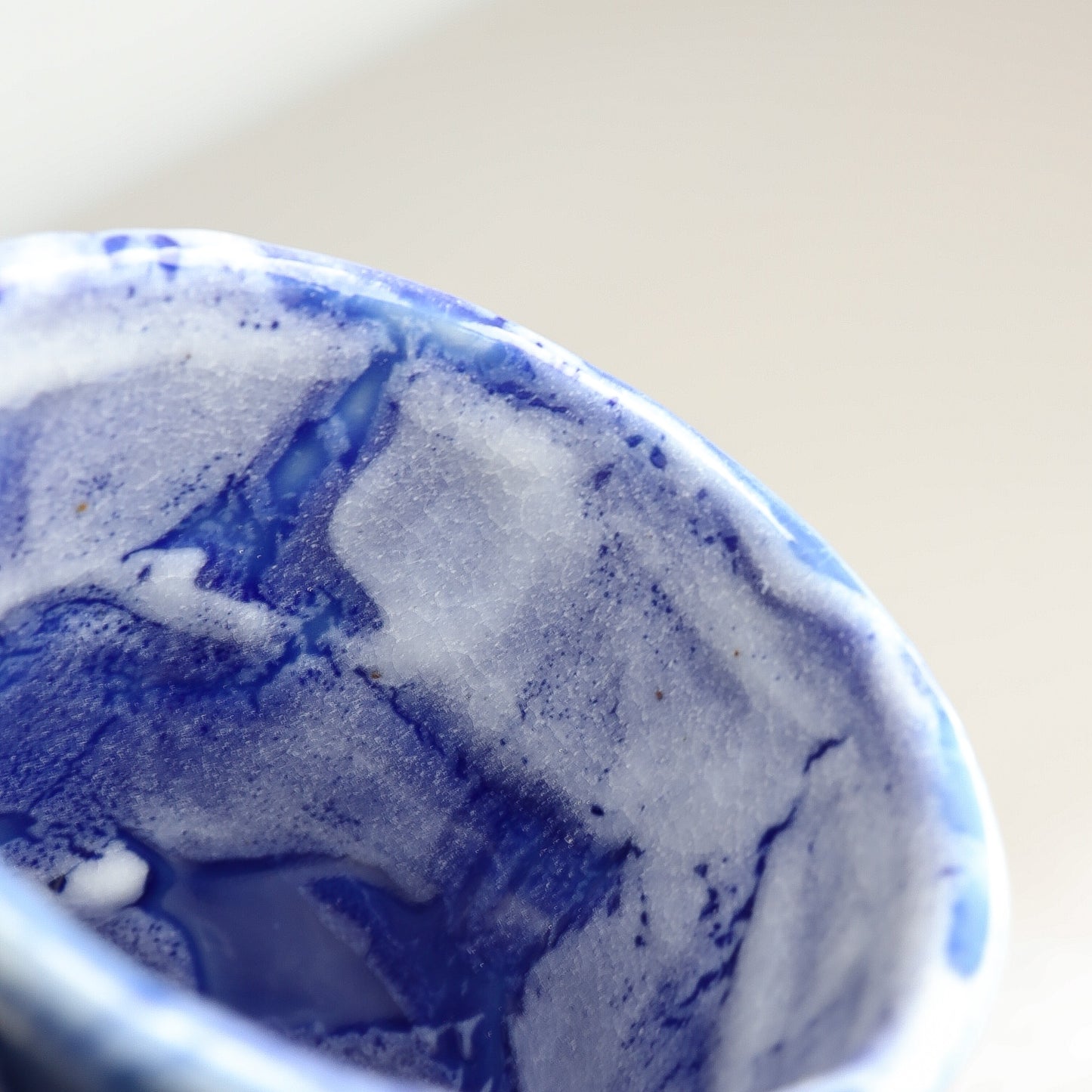 Uba Blue Shino Diamond Sushi Tea Cup 320ml