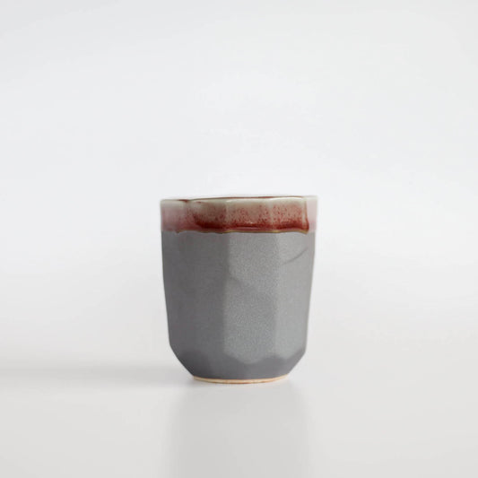 Uba Cinnabar Sogi Japanese Teacup 180ml - Grey Red