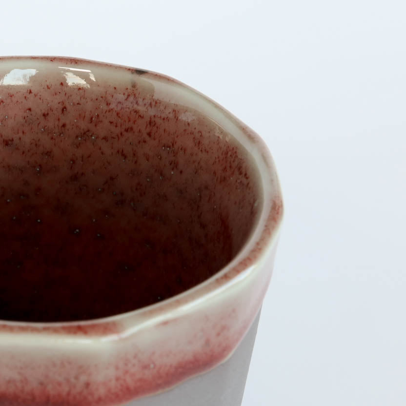 Uba Cinnabar Sogi Japanese Teacup 180ml - Grey Red