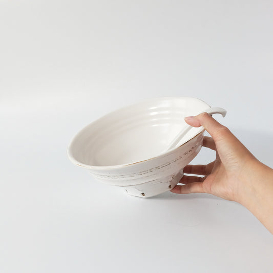 Uba Handmade Porcelain Ramen Noodle Large Bowl 21cm - Rusty White