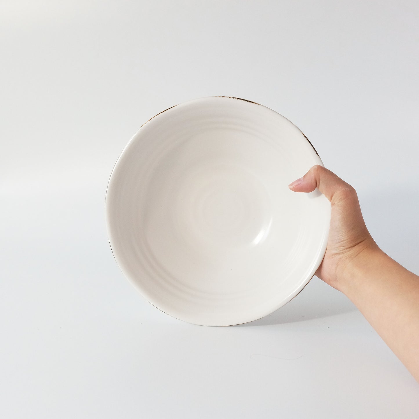 Uba Handmade Porcelain Ramen Noodle Large Bowl 21cm - Rusty White