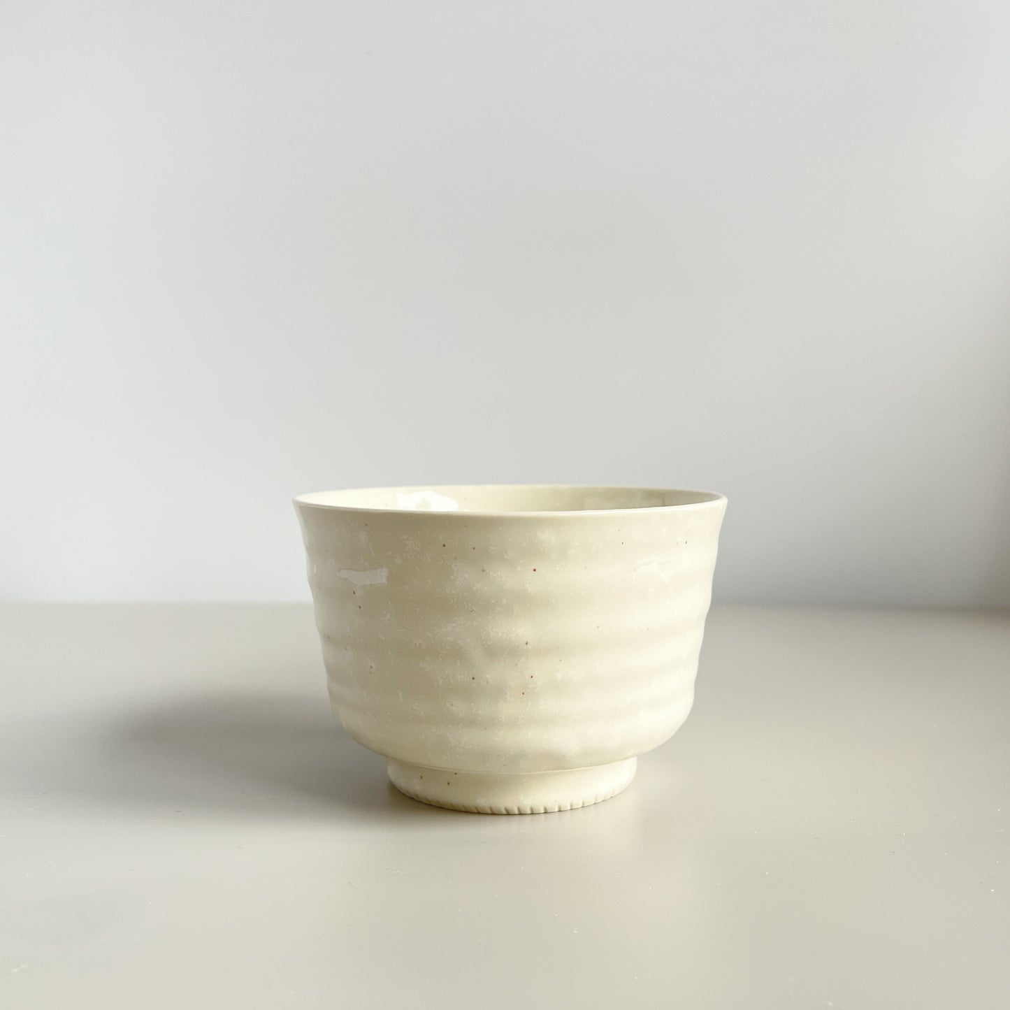 Uba Kiln Woven Chazuke Tea Matcha Bowl 12cm - White