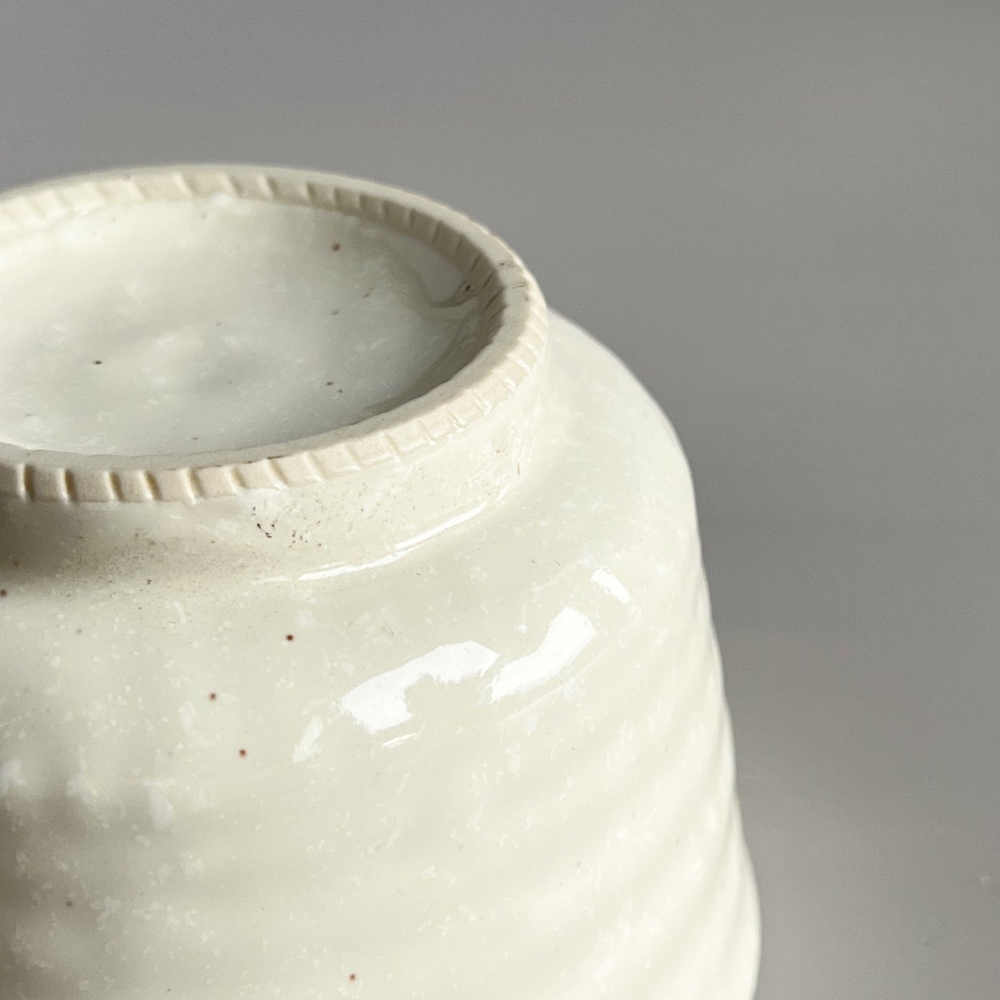 Uba Kiln Woven Chazuke Tea Matcha Bowl 12cm - White
