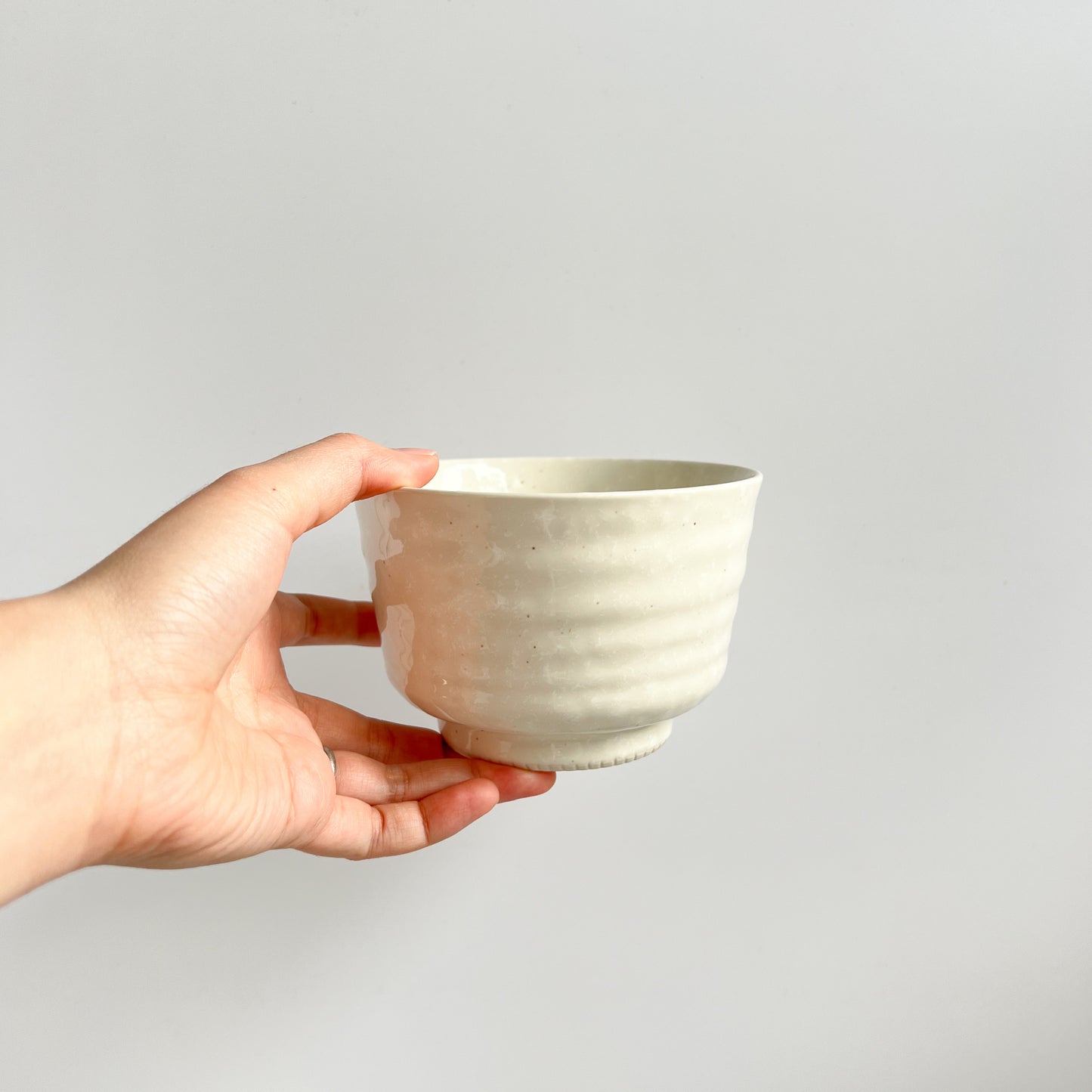 Uba Kiln Woven Chazuke Tea Matcha Bowl 12cm - White