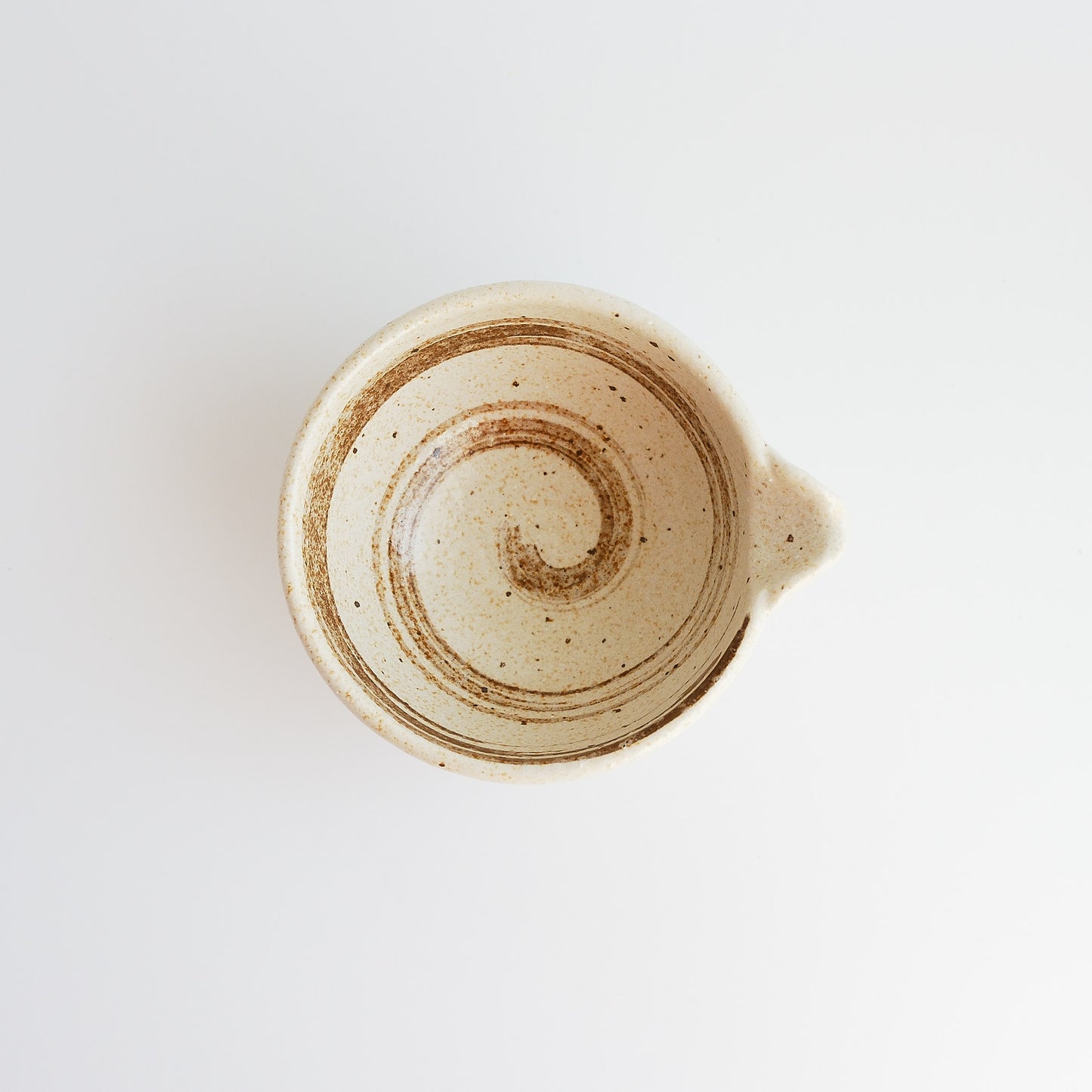 Uba Nashiji Brushed Kataguchi Spout Matcha Bowl 200ml - Brown