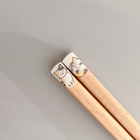 Uba Nyanmoniite Cat Chopsticks 22.5cm - Mike Calico