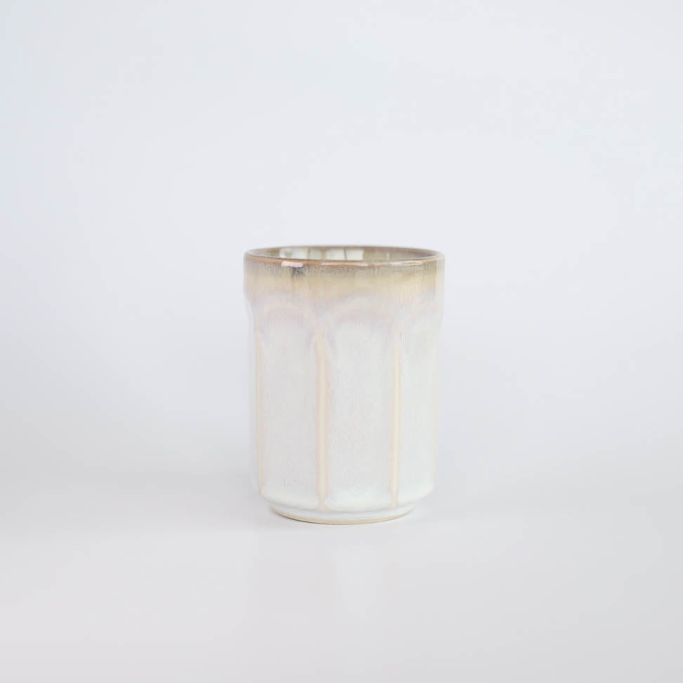Uba Rusty Unofu Octagonal Japanese Teacup 160ml - White
